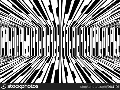 Abstract black white line circuit room 3D design modern futuristic background vector illustration.