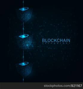 Abstract blockchain technology concept .