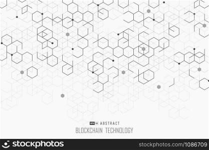 Abstract blockchain technology design of hexagonal style background. Use for poster, ad, artwork, template design, template. illustration vector eps10