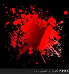Abstract blood red background with grunge ink effect