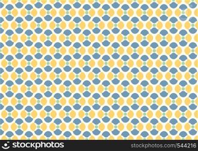 Abstract blossom and small circle seamless pattern on light yellow background. Vintage and sweet flower pattern for design.