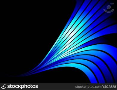 Abstract blue and black background with a wave design