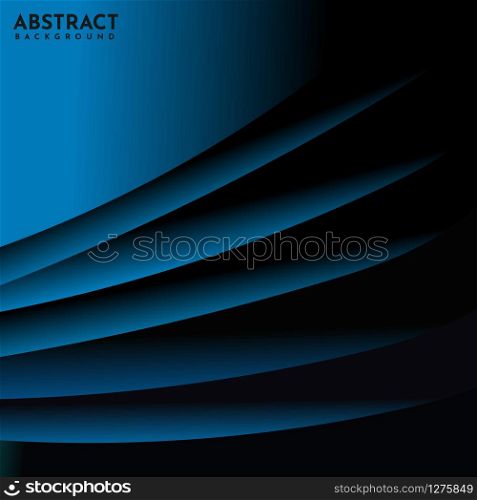 Abstract blue and black curve layer on background.You can use for brochure design. poster, flyer, etc. Vector illustration