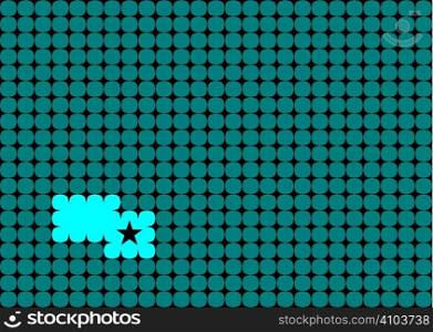 Abstract blue and black linked background with hole for text