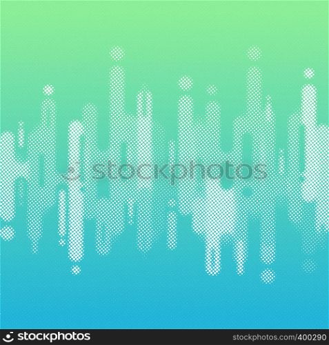 Abstract blue and green gradient color rounded shapes lines transition background with copy space. Element halftone style. Vector illustration
