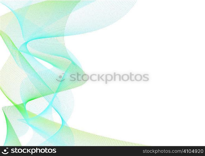 Abstract blue and green twisted line background