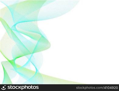 Abstract blue and green twisted line background