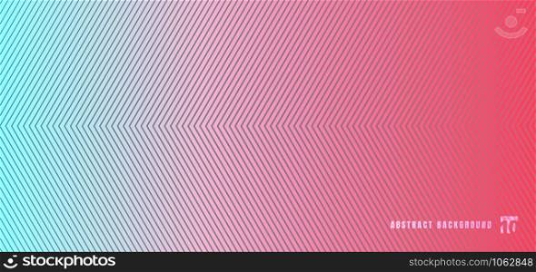 Abstract blue and pink gradient background with diagonal lines pattern texture. Vector illustration