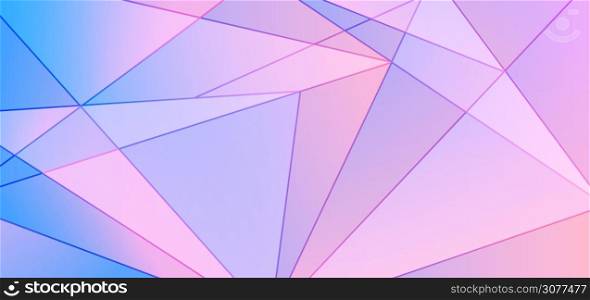 Abstract blue and pink gradient polygonal pattern background and texture. Low poly mosiac triangle shapes in random design. Vector illustration