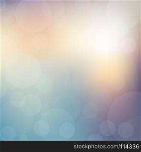Abstract blue and purple blurred background with bokeh light. Vector illustration