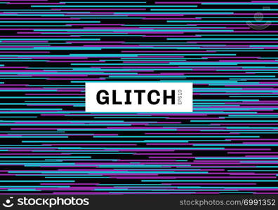 Abstract blue and purple digital glitch art on dark background texture. Vector illustration