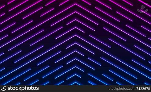 Abstract blue and purple neon lighting arrows pattern on dark background technology futuristic concept. Vector illustration