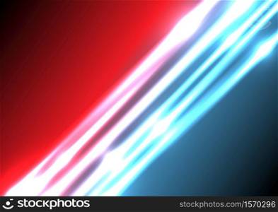Abstract blue and red lighting effect background with space for your text. Vector illustration
