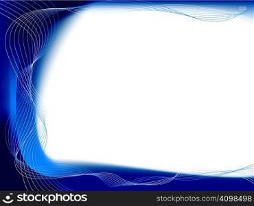 Abstract blue and white background with flowing lines and plenty of copy room