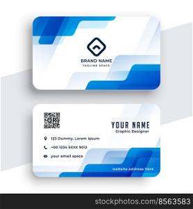 abstract blue and white business card design template