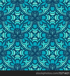 Abstract blue and white hand drawn tile seamless ornamental doodle art pattern. Line art texture for fabric and wallpapers, backgrounds and page fill. Azulejo tile design style. Damask seamless tiles vector design blue and white