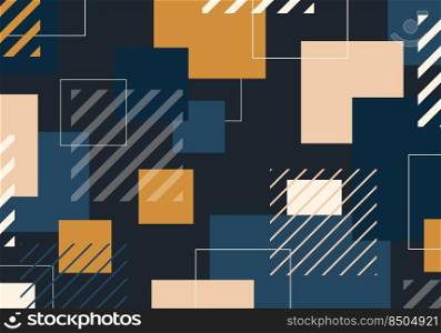 Abstract blue and yellow square modern geometric template design. Overlapping design with decorative artwork background. Vector