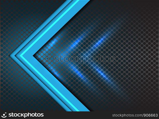 Abstract blue arrow direction on circle mesh design modern futuristic background vector illustration.