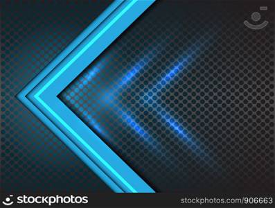 Abstract blue arrow direction on circle mesh design modern futuristic background vector illustration.