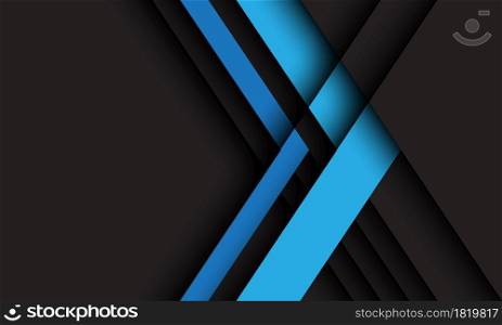 Abstract blue arrow direction on dark grey with blank space design modern futuristic technology background vector illustration.