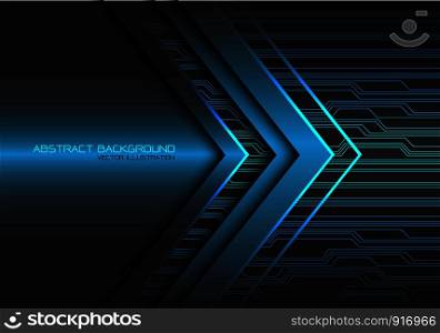 Abstract blue arrow light circuit power direction design modern futuristic technology background vector illustration.