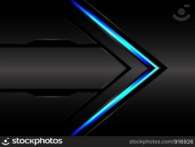 Abstract blue arrow light direction on metal grey background design modern futuristic background vector illustration.