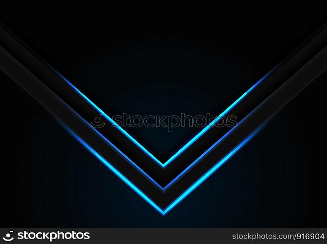 Abstract blue arrow light shadow direction on blank space design modern futuristic technology background vector illustration.