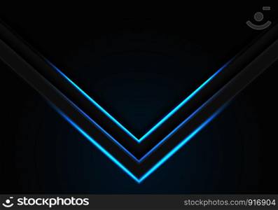 Abstract blue arrow light shadow direction on blank space design modern futuristic technology background vector illustration.