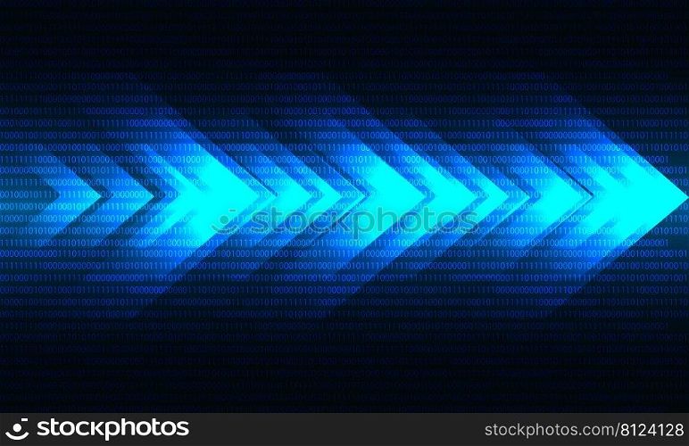 Abstract blue arrow light speed data technology futuristic design background vector illustration.
