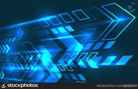 Abstract blue arrows direction dynamic speed design modern futuristic technology background vector