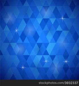 Abstract Blue Background. Blue Geometric Retro Mosaic Pattern. Blue Geometric Retro Mosaic Pattern
