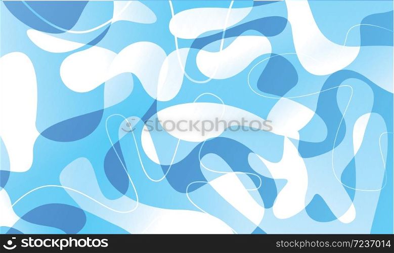 abstract blue background, freeform shape, vector design.