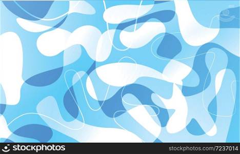 abstract blue background, freeform shape, vector design.