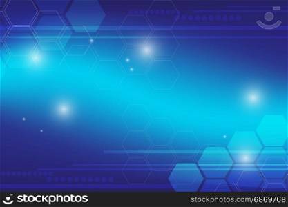abstract blue background technology vector design,hexagon,light