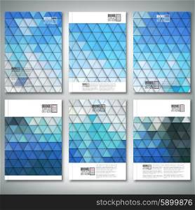 Abstract blue background, triangle design vector. Brochure, flyer or report for business, templates vector.