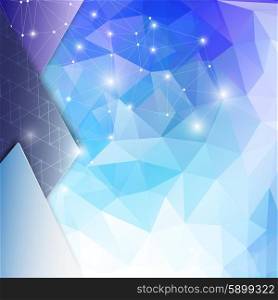 Abstract blue background, triangle design vector illustration.