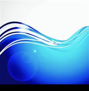 Abstract blue background. Wave banner. Vector illustration. Design template.