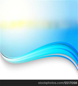 Abstract blue background. Wave banner. Vector illustration. Design template. Summer wallpaper