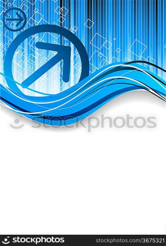 Abstract blue background with arrows