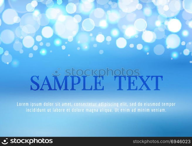 Abstract blue background with bokeh lights. Abstract blue background with bokeh lights and space for text, vector illustration