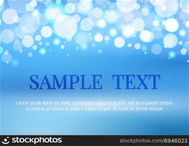 Abstract blue background with bokeh lights. Abstract blue background with bokeh lights and space for text, vector illustration