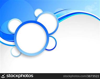 Abstract blue background with circles. Colorful illustration.