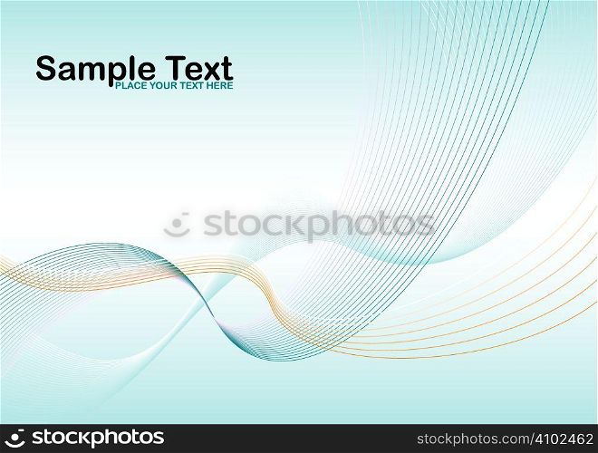Abstract blue background with flowing lines and room to add your own text