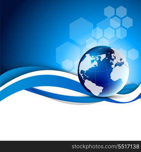 Abstract blue background with globe