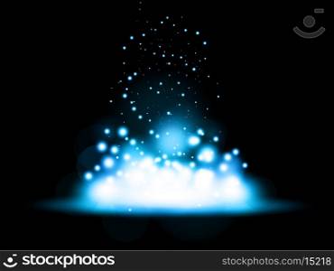 Abstract blue background with glowing lights effect