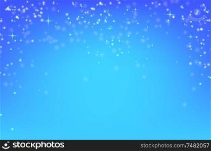 Abstract blue background with glowing particles. Vector background of falling snow. Stock vector illustration
