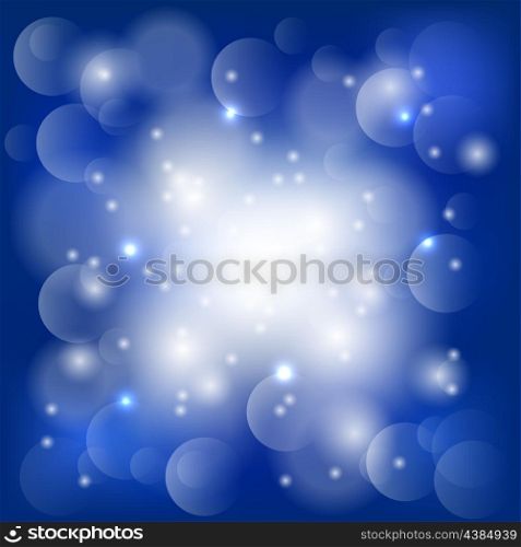 Abstract blue background with lights