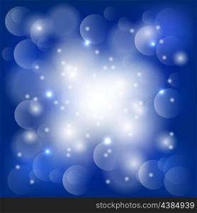 Abstract blue background with lights