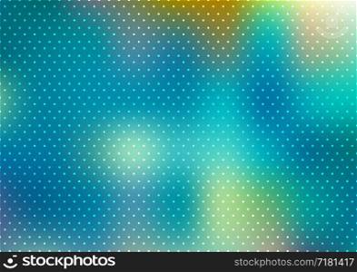 Abstract blue blurred background with polka dots pattern texture. Vector illustration