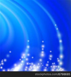 Abstract Blue Blurred Wave Background with Light Particles. Abstract Blue Blurred Wave Background